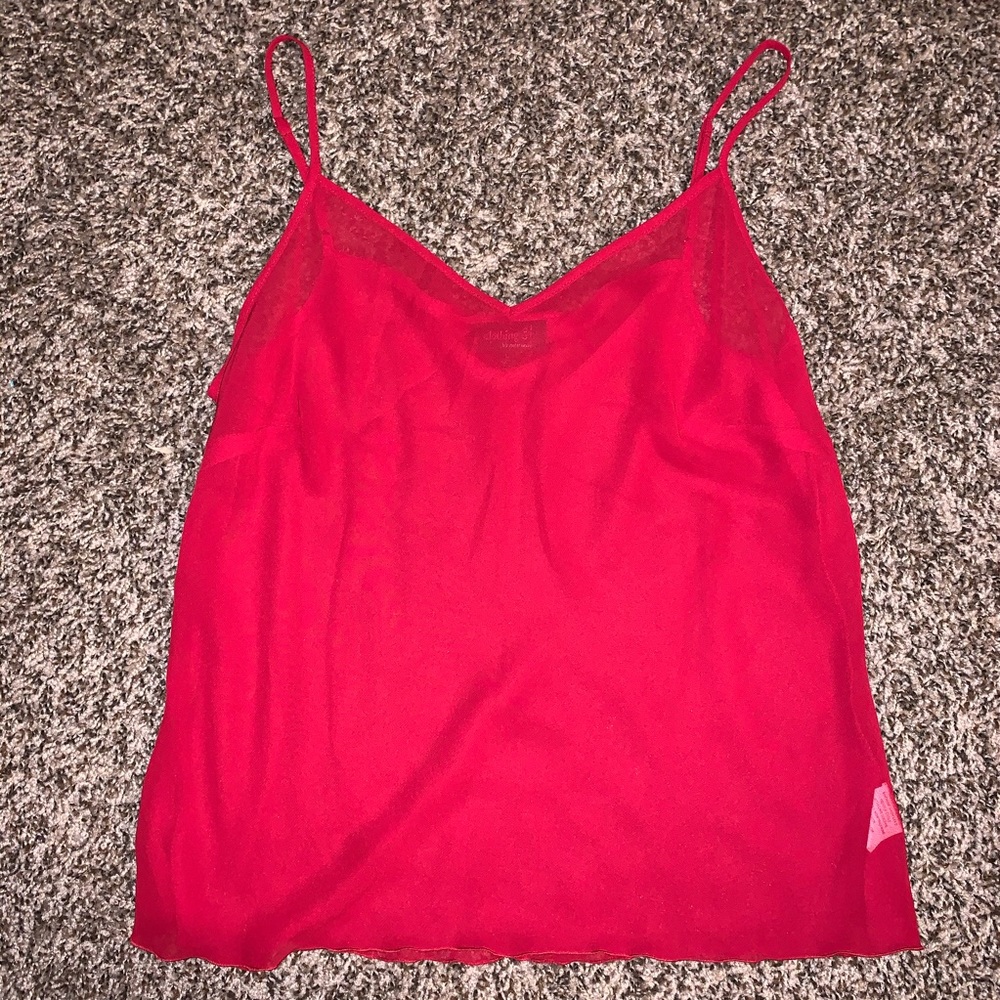 Clothing by notations sheer red camisole